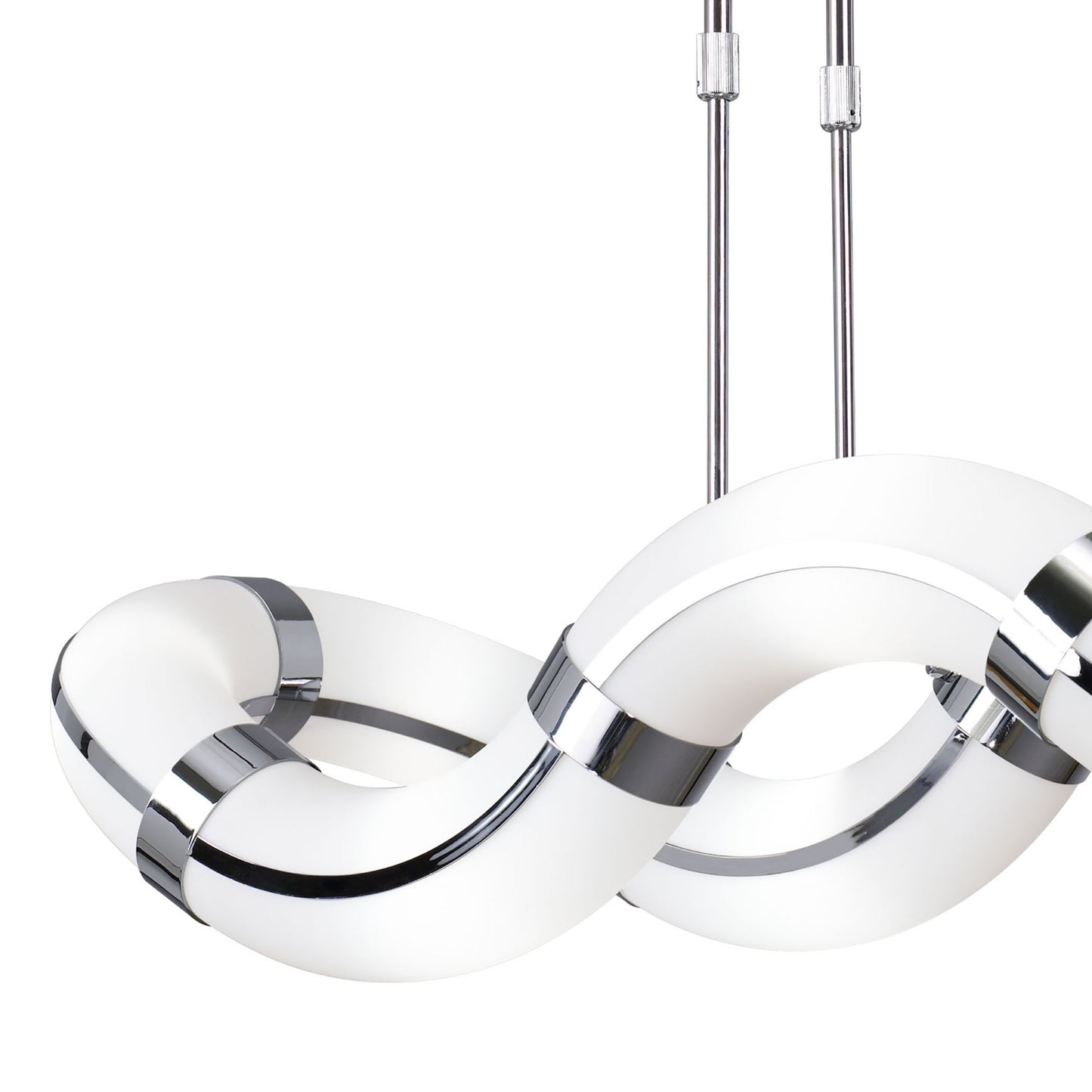 Guss Telescopic GU10 8 Light L1/SGU10 Oval Curved , Polished Chrome/White Acrylic, CFL Lamps INCLUDED by Mantra