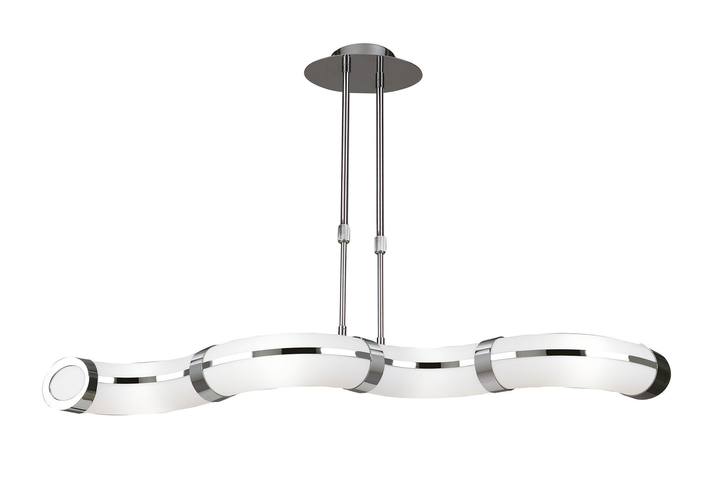 Guss Telescopic GU10 4 Light L1, SGU10 Bar, Polished Chrome, White Acrylic, CFL Lamps INCLUDED by Mantra