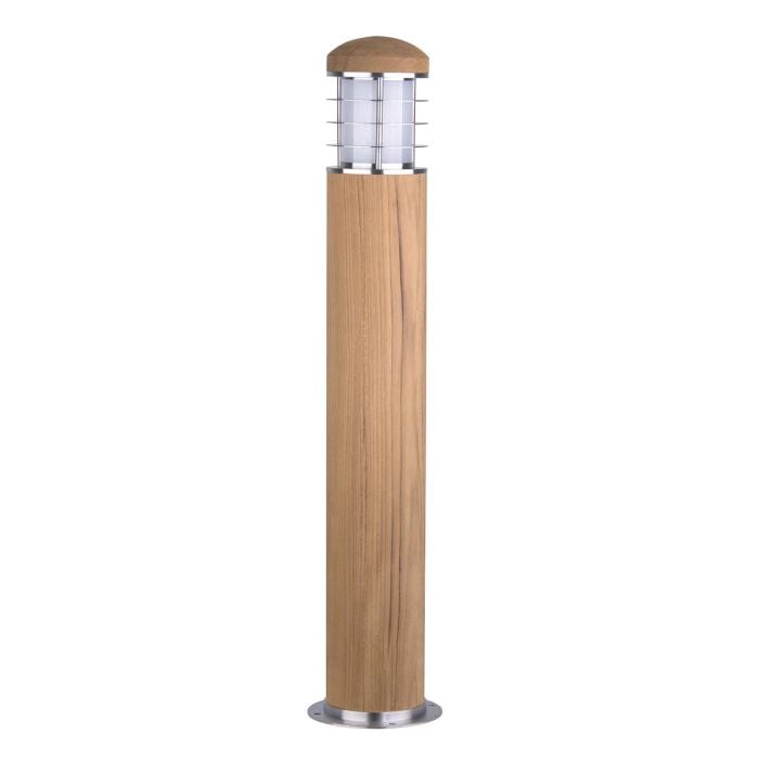 Poole 1 Light Bollard - Teak and Stainless Steel