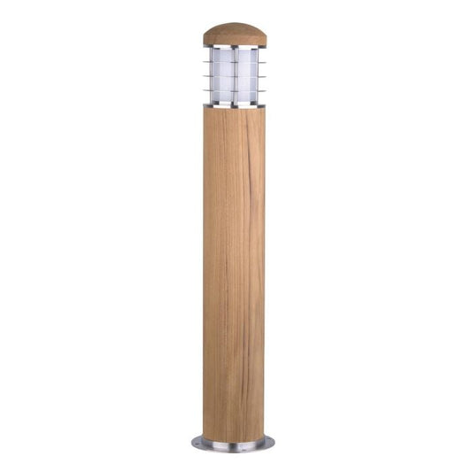 Poole 1 Light Bollard - Teak and Stainless Steel