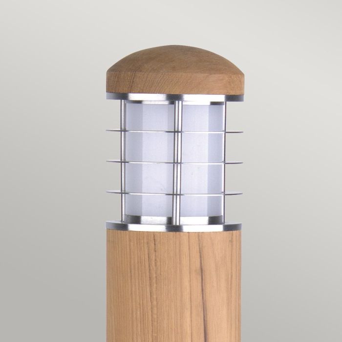 Poole 1 Light Bollard - Teak and Stainless Steel