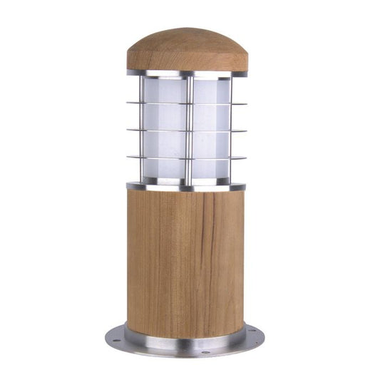 Poole 1 Light Mini Bollard - Teak and Stainless Steel