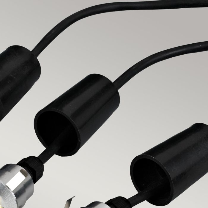 Derwent 5 x Deck/garden light with 6m cable and 12V Transformer - Anodised Aluminium