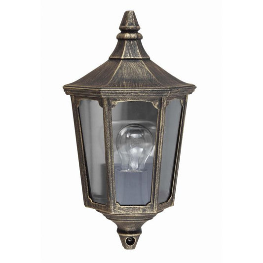 Cricklade 1 Light Half Lantern - Black / Gold