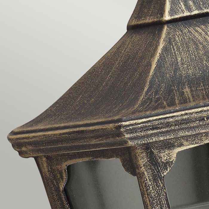 Cricklade 1 Light Half Lantern - Black / Gold