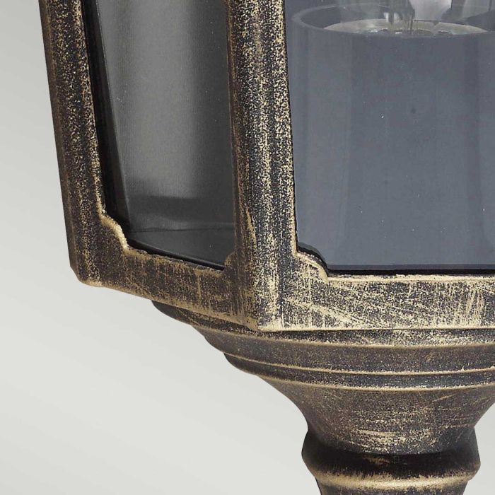 Cricklade 1 Light Half Lantern - Black / Gold
