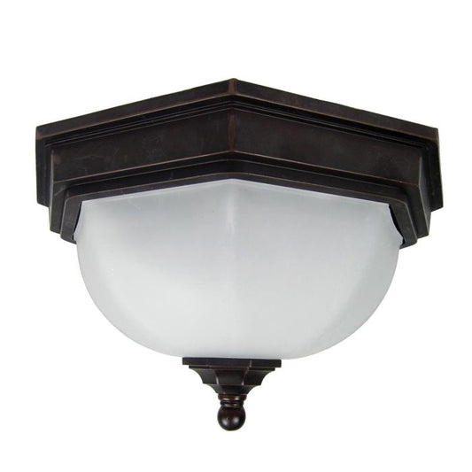 Fairford 1 Light Flush Lantern - Old Bronze