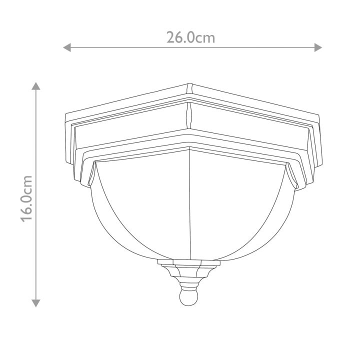 Fairford 1 Light Flush Lantern - Old Bronze