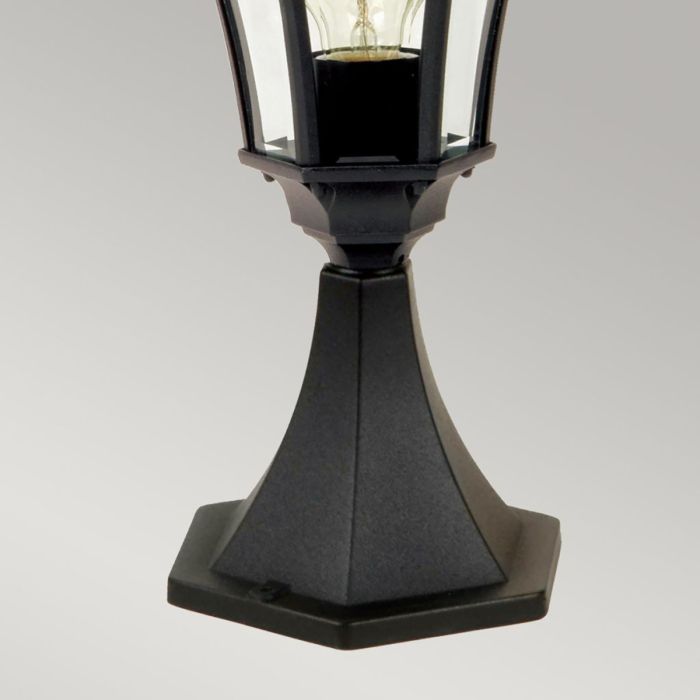 Ledbury 1 Light Pedestal Lantern - Black