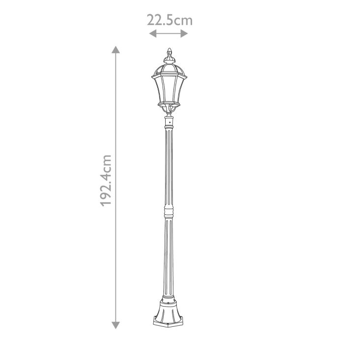 Ledbury 1 Light Lamp Post - Black