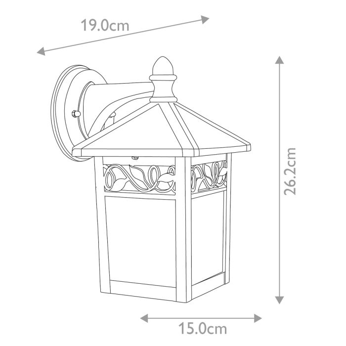 Winchcombe 1 Light Wall Lantern - Black / Silver