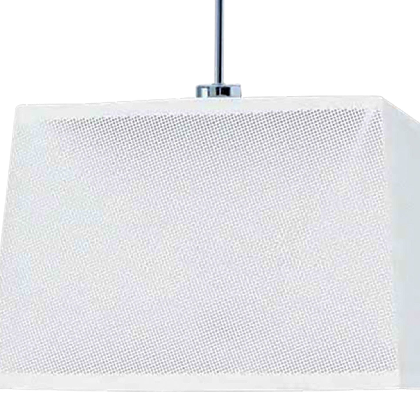 Habana Telescopic Square Pendant 1 Light WITHOUT SHADE E27, Matt White/Polished Chrome by Mantra