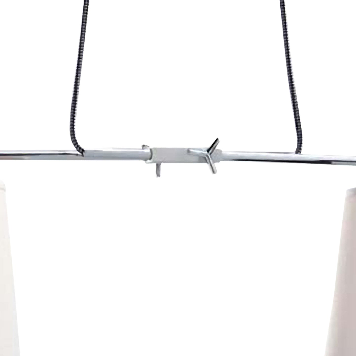 Habana Linear Pendant 2 Light With Adjustable Body WITHOUT SHADE E27, Matt White/Polished Chrome by Mantra