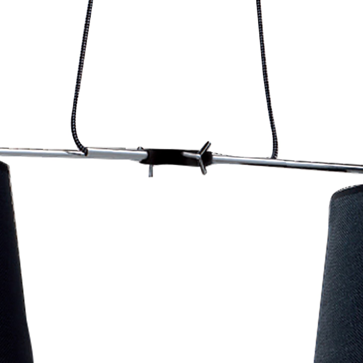 Habana Linear Pendant 2 Light With Adjustable Body WITHOUT SHADE E27 Black/Polished Chrome by Mantra