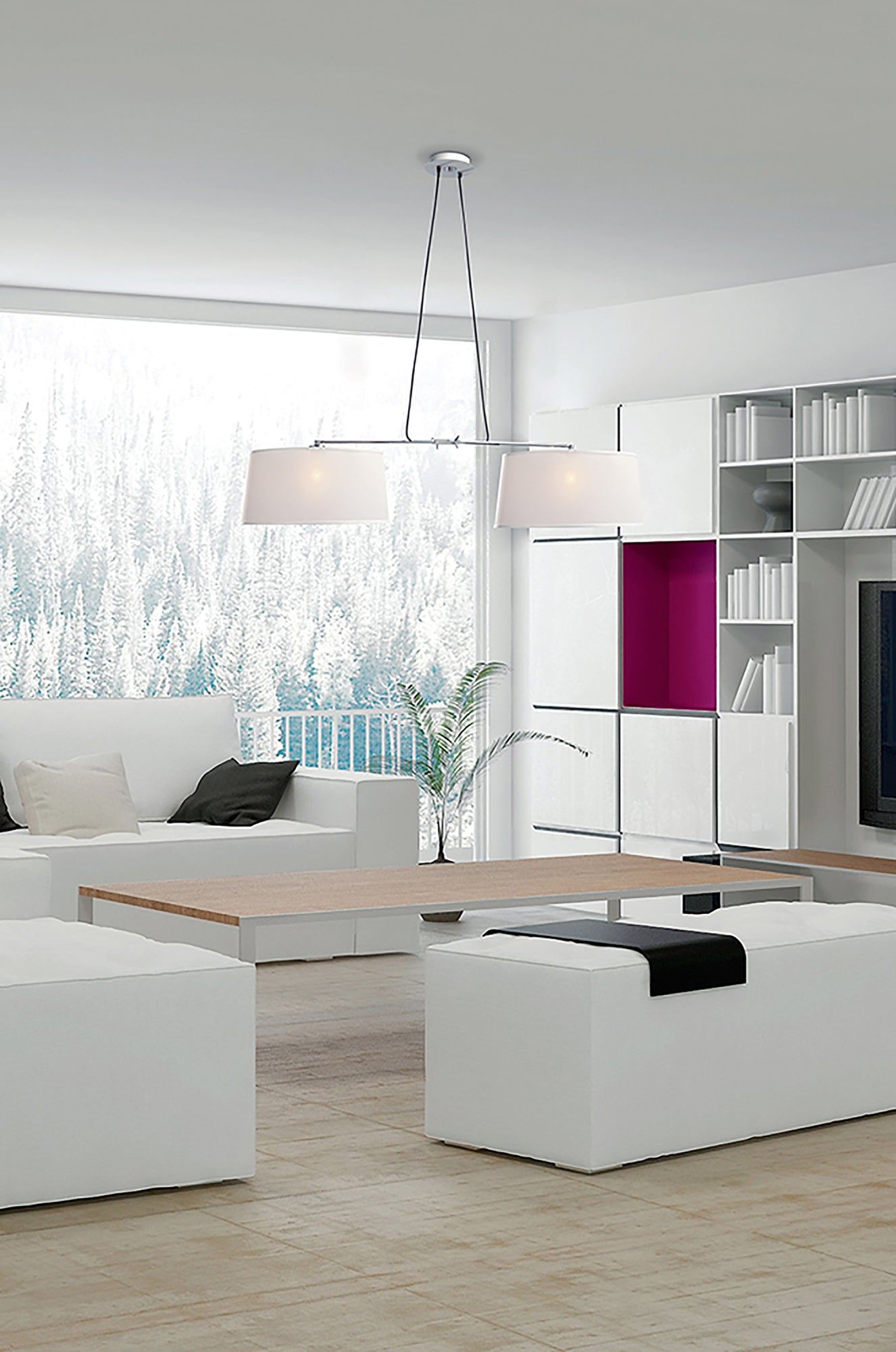 Habana White Round Shade 370mm x 205mm, Suitable for Pendant Lights by Mantra