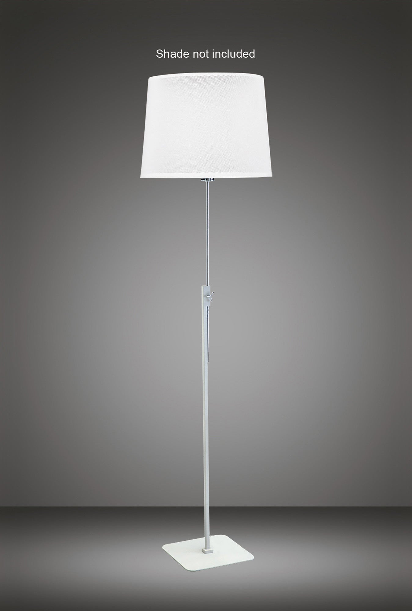 Habana Floor Lamp Telescopic 1 Light WITHOUT SHADE E27, Matt White/Polished Chrome by Mantra