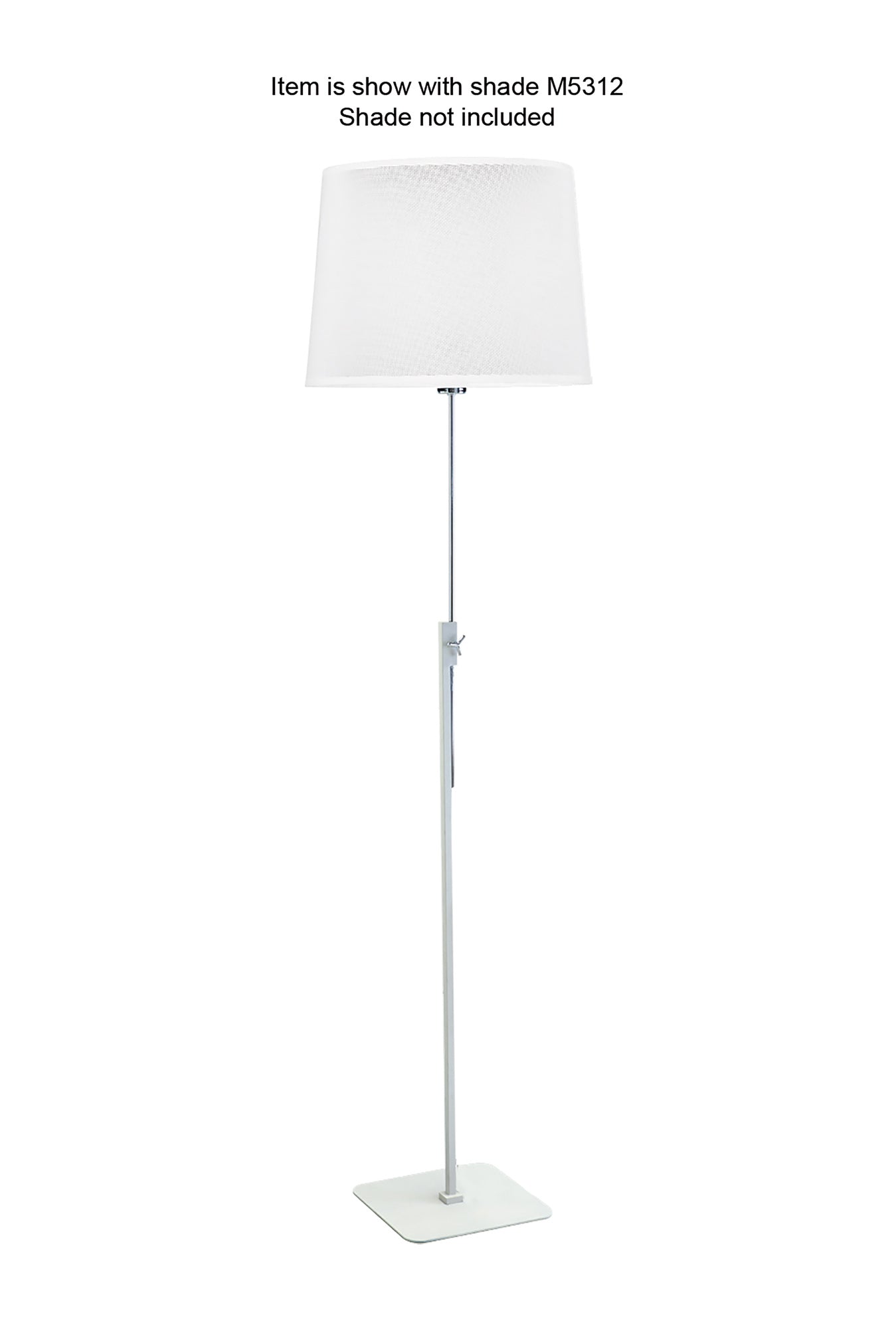 Habana Floor Lamp Telescopic 1 Light WITHOUT SHADE E27, Matt White/Polished Chrome by Mantra