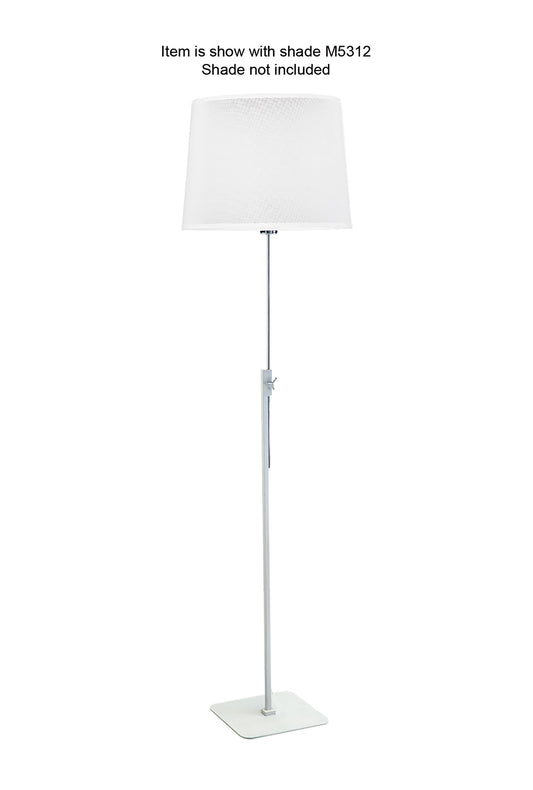 Habana Floor Lamp Telescopic 1 Light WITHOUT SHADE E27, Matt White/Polished Chrome by Mantra