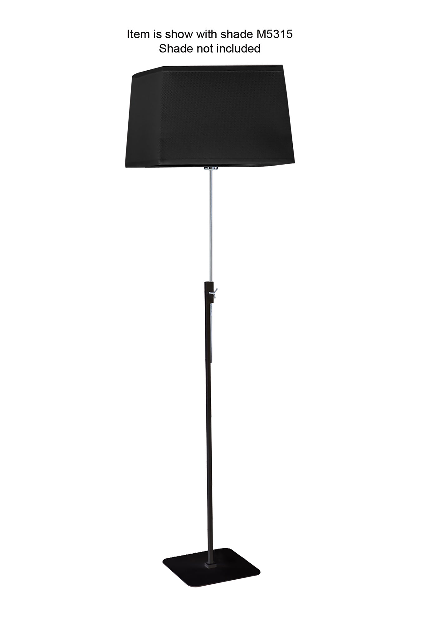 Habana Floor Lamp Telescopic 1 Light WITHOUT SHADE E27 Black/Polished Chrome by Mantra
