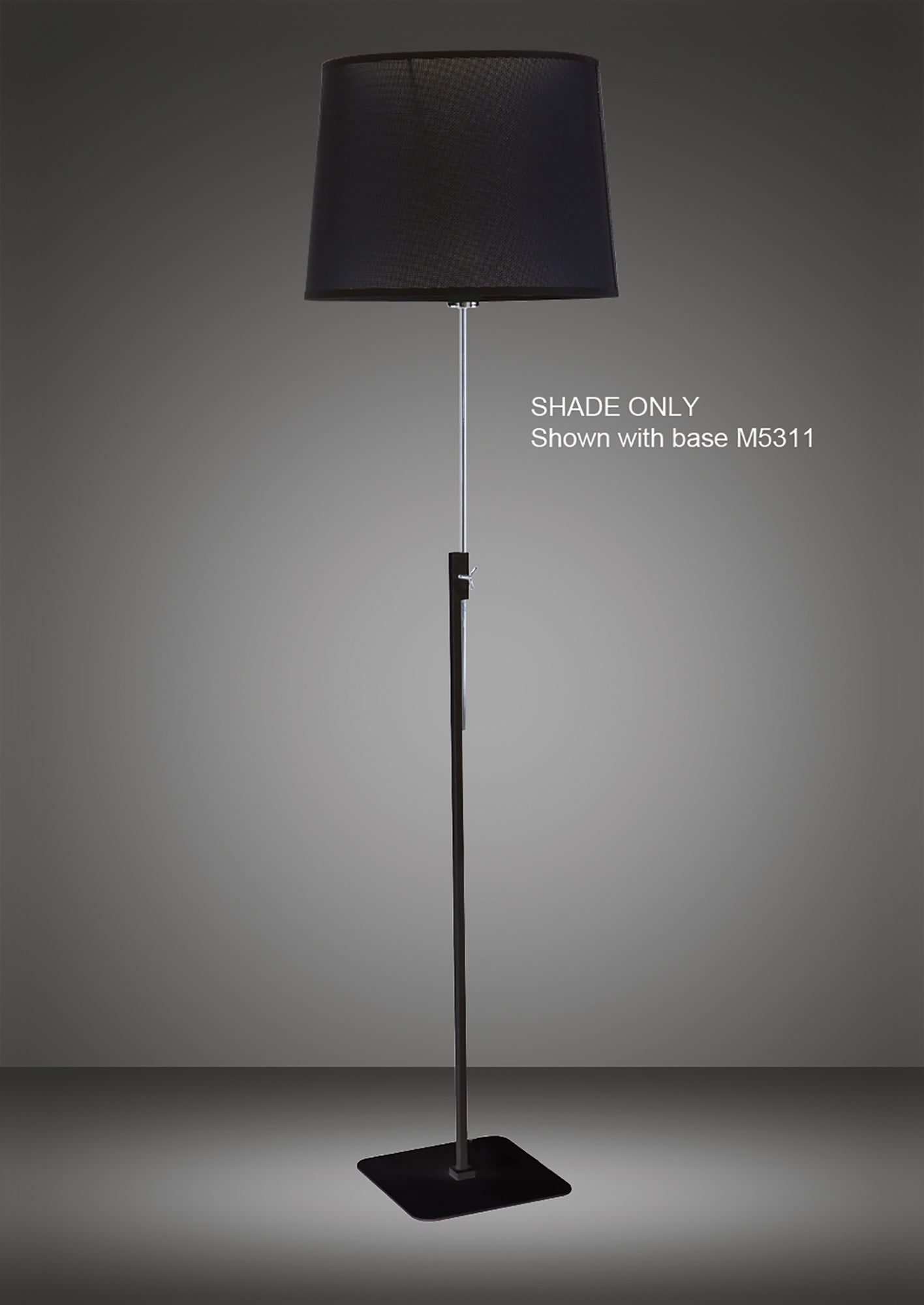 Habana Black Round Shade 300/350mm x 250mm, Suitable for Floor Lamps by Mantra
