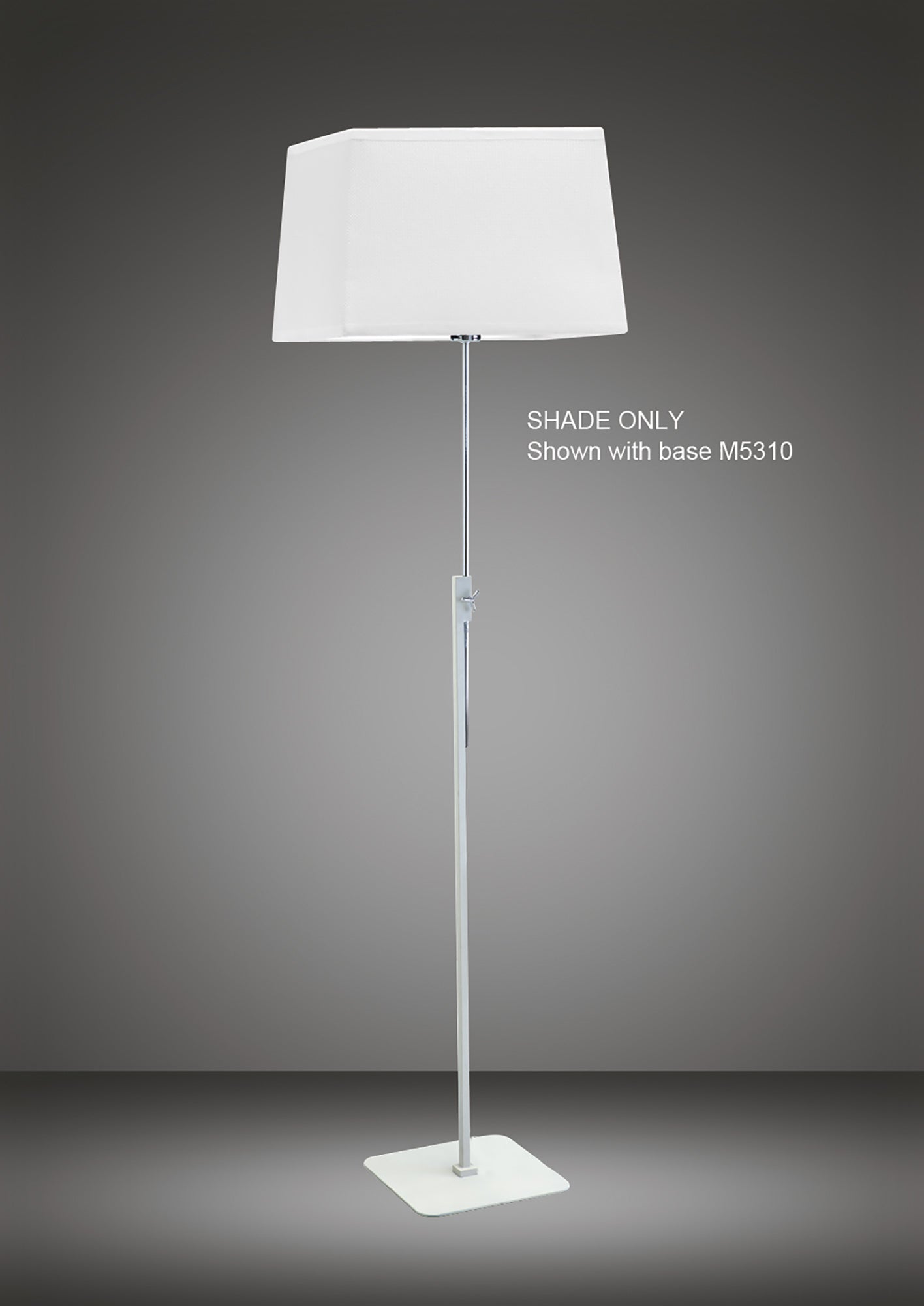 Habana White Square Shade 355/355x250mm, Suitable for Floor Lamps by Mantra