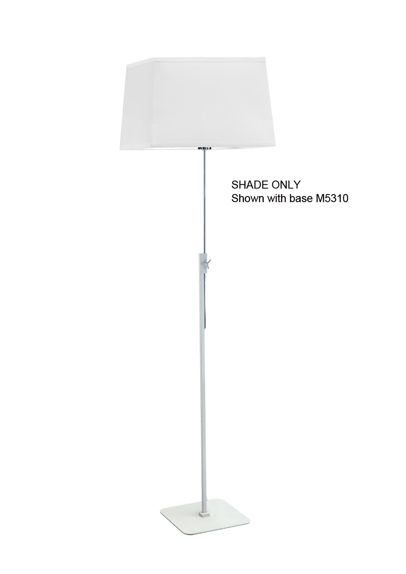 Habana White Square Shade 355/355x250mm, Suitable for Floor Lamps by Mantra