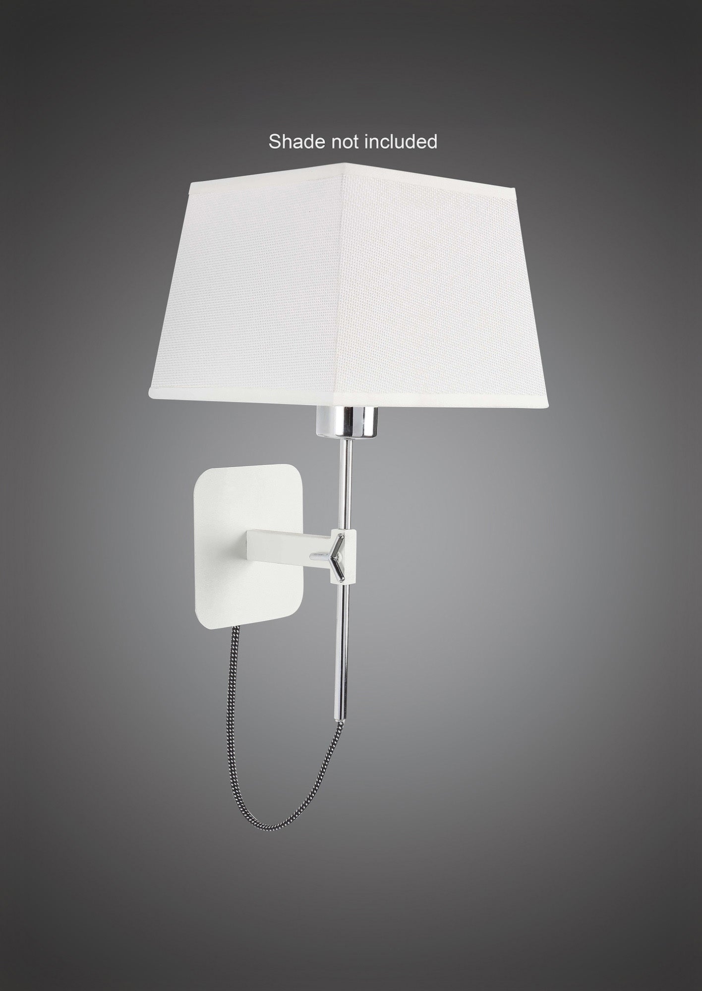 Habana Wall Lamp Telescopic WITHOUT SHADE 1 Light E27 , Matt White/Polished Chrome by Mantra