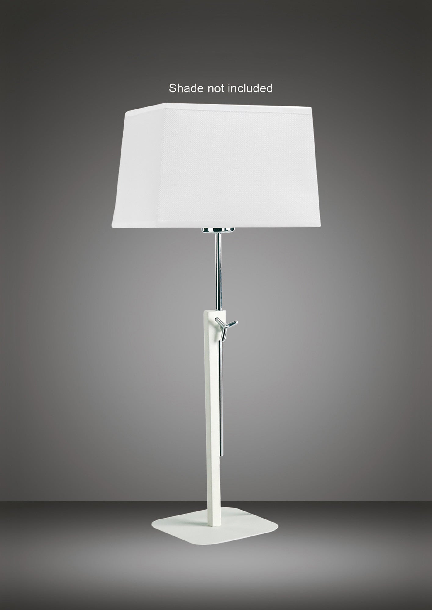 Habana Table Lamp Telescopic WITHOUT SHADE 1 Light E27 , Matt White/Polished Chrome by Mantra