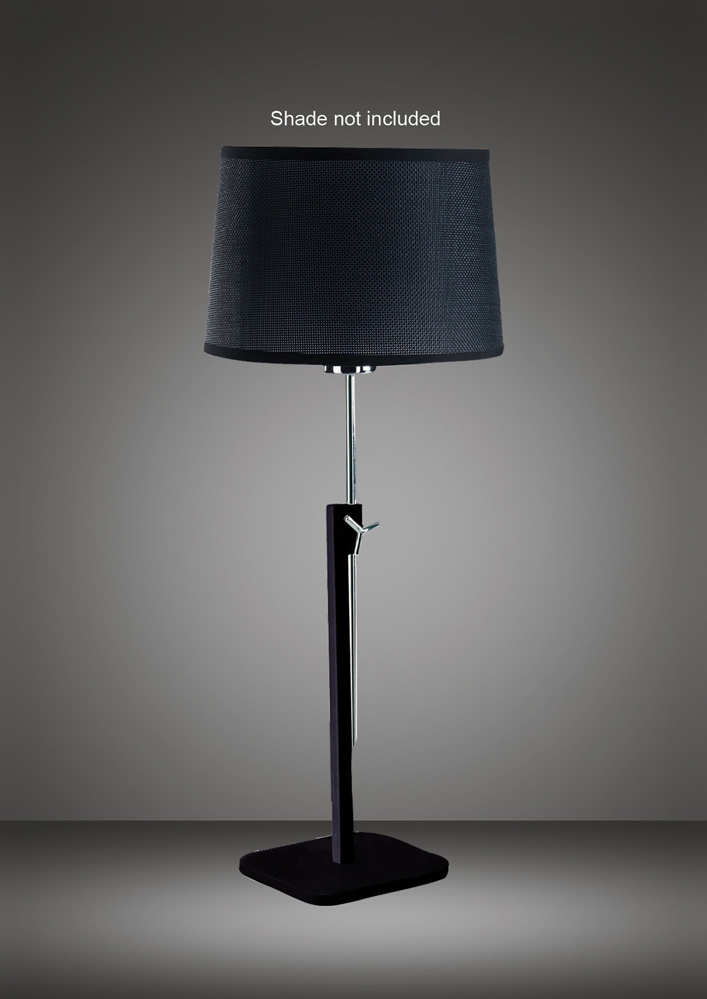 Habana Table Lamp Telescopic WITHOUT SHADE 1 Light E27 Black/Polished Chrome by Mantra