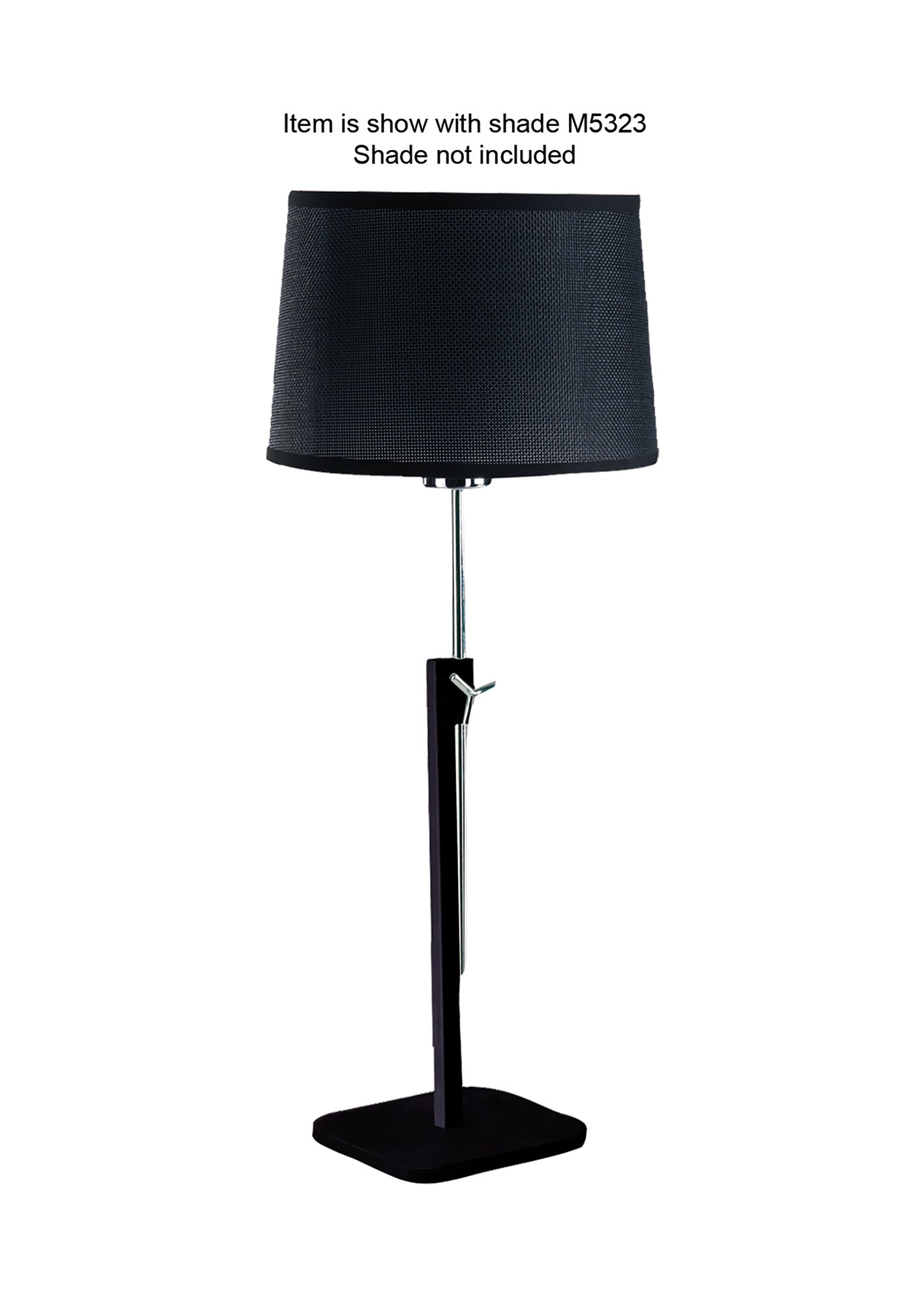 Habana Table Lamp Telescopic WITHOUT SHADE 1 Light E27 Black/Polished Chrome by Mantra
