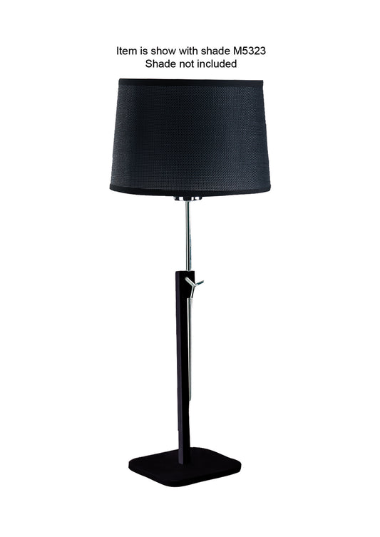 Habana Table Lamp Telescopic WITHOUT SHADE 1 Light E27 Black/Polished Chrome by Mantra
