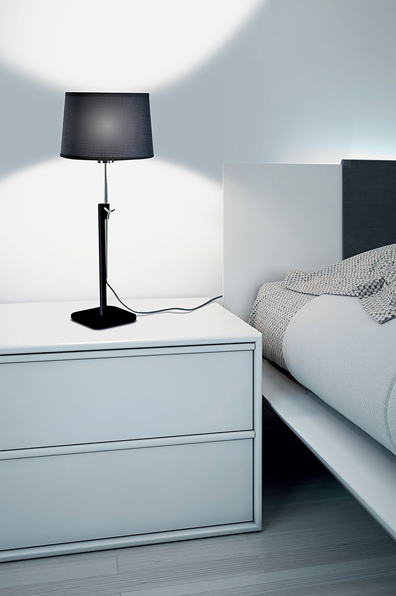 Habana Black Round Shade 210/240mm x 165mm, Suitable for Table Lamps by Mantra