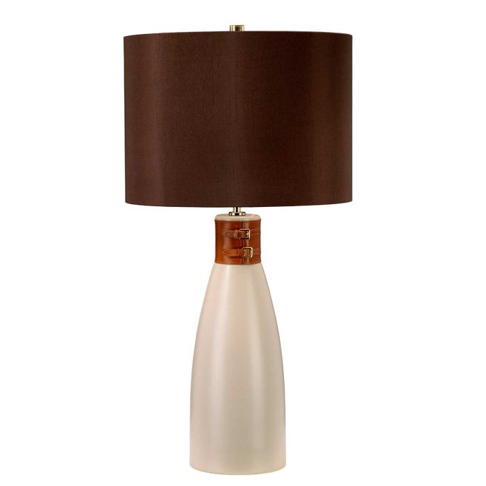 Hammersmith 1 Light Table Lamp - Taupe with Brown Shade