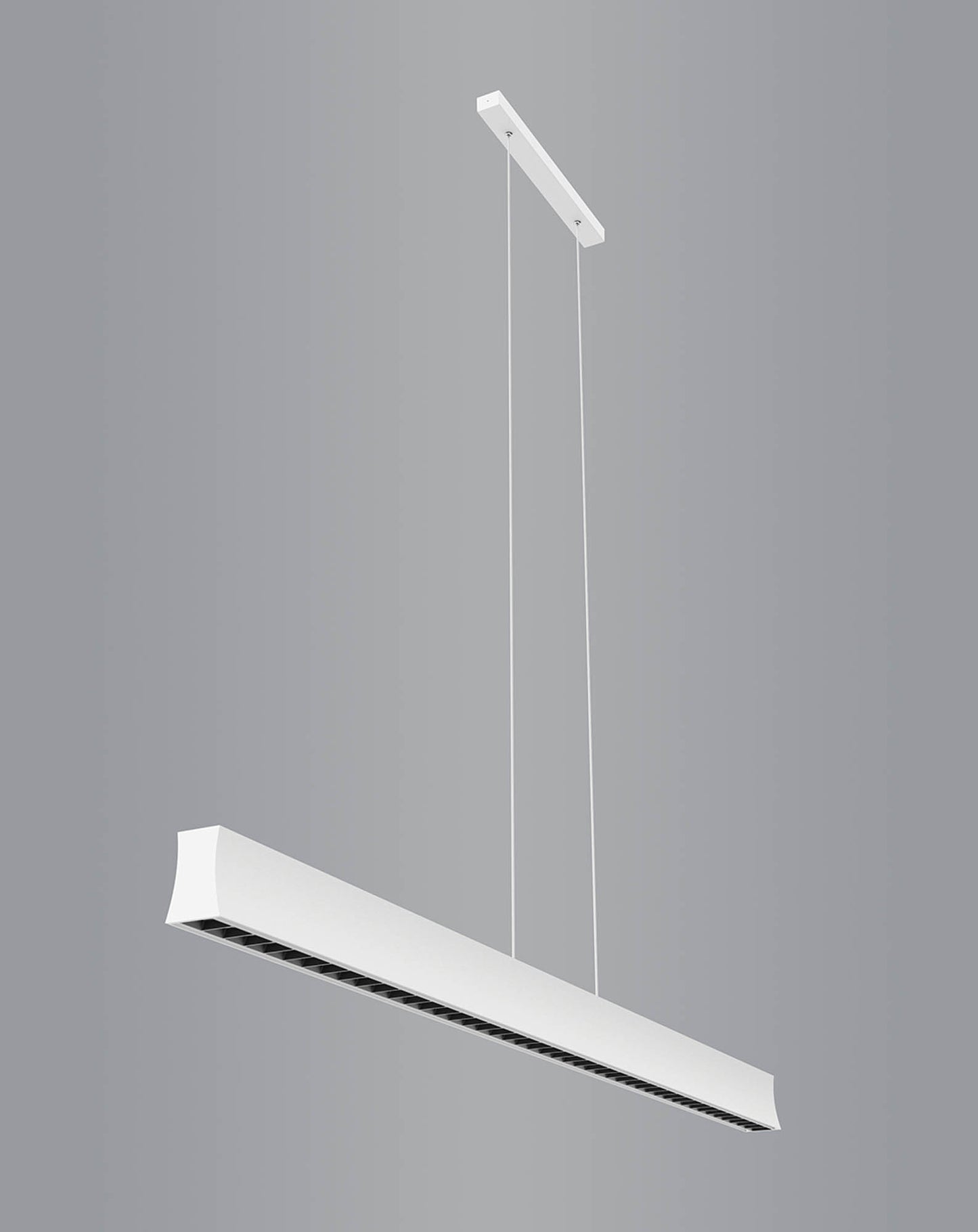 Hanok 1.2m Linear Pendant 45°, 38W LED, 3000K, 2650lm, White, 3yrs Warranty by Mantra