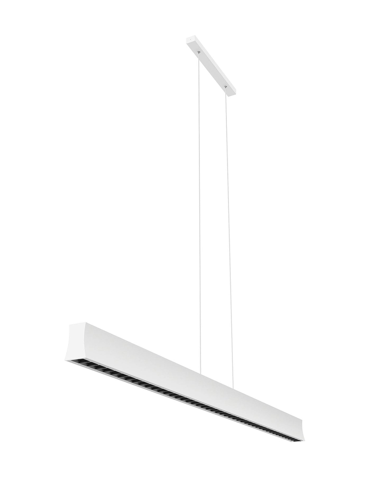 Hanok 1.2m Linear Pendant 45°, 38W LED, 3000K, 2650lm, White, 3yrs Warranty by Mantra