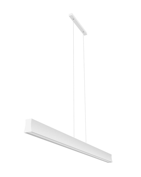 Hanok 1.2m Linear Pendant 110°, 38W LED, 3000K, 2850lm, White, 3yrs Warranty by Mantra