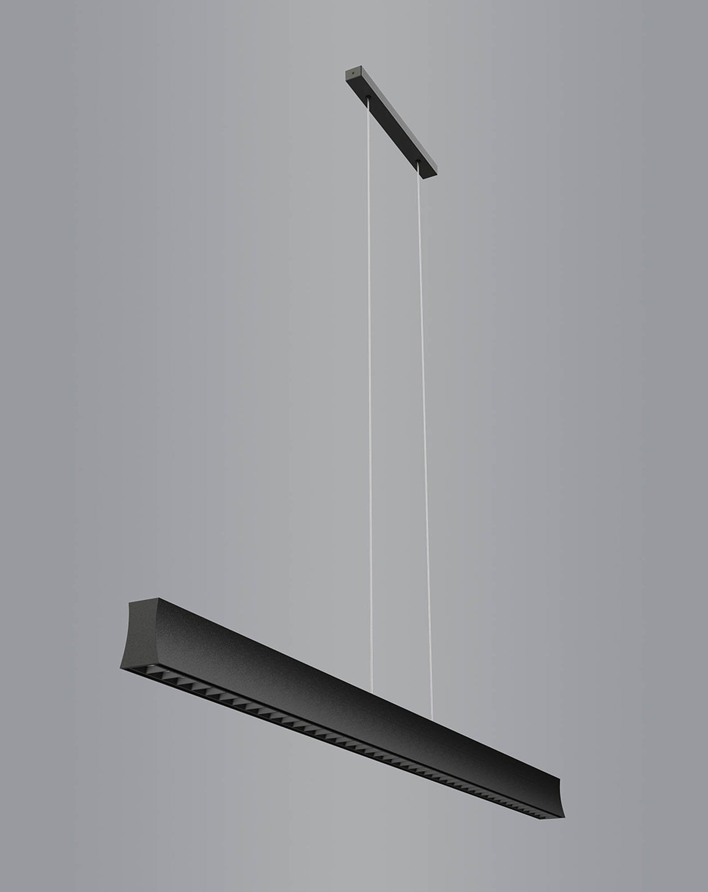 Hanok 1.2m Linear Pendant 45°, 38W LED, 3000K, 2650lm, Black, 3yrs Warranty by Mantra