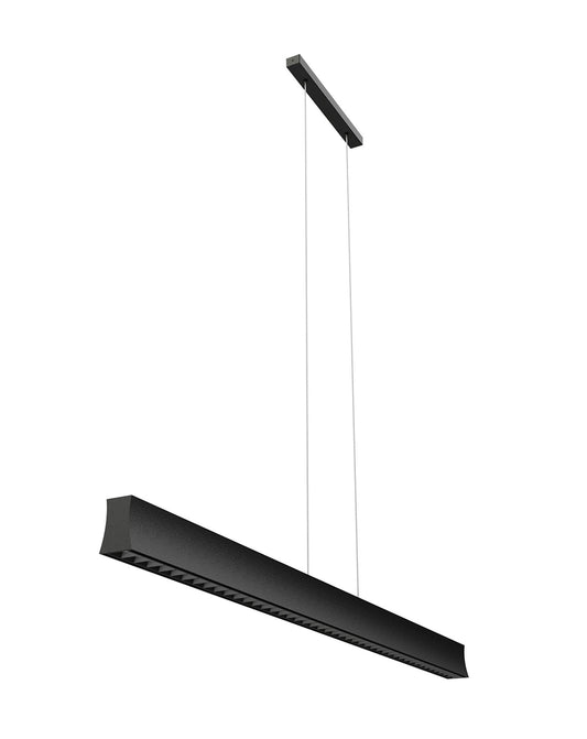 Hanok 1.2m Linear Pendant 45°, 38W LED, 3000K, 2650lm, Black, 3yrs Warranty by Mantra