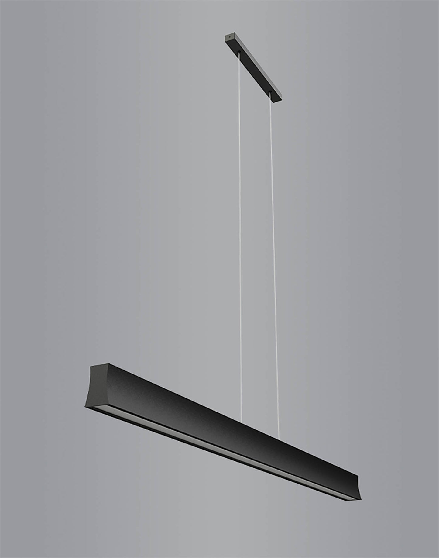 Hanok 1.2m Linear Pendant 110°, 38W LED, 3000K, 2850lm, Black, 3yrs Warranty by Mantra