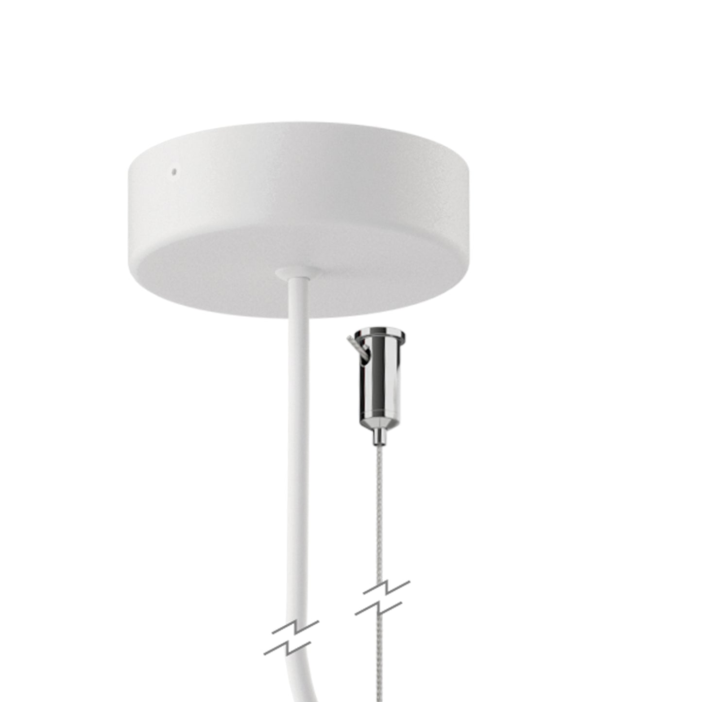 Hanok Middle Connection With AC Wire/Rosette, White by Mantra
