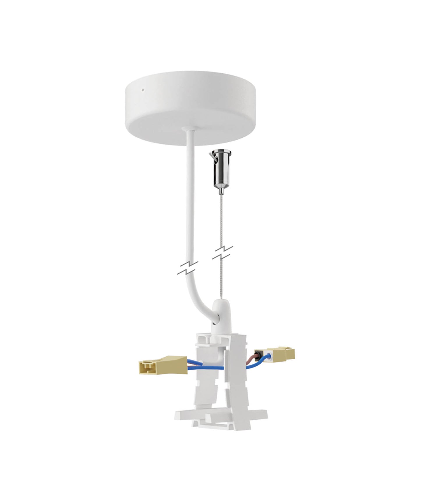 Hanok Middle Connection With AC Wire/Rosette, White by Mantra