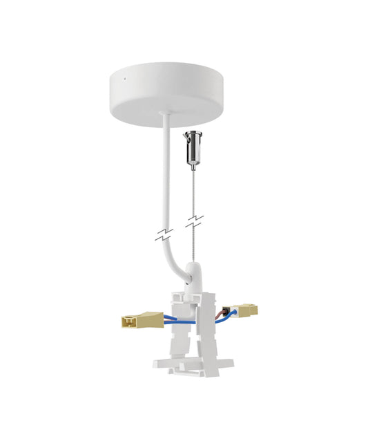 Hanok Middle Connection With AC Wire/Rosette, White by Mantra
