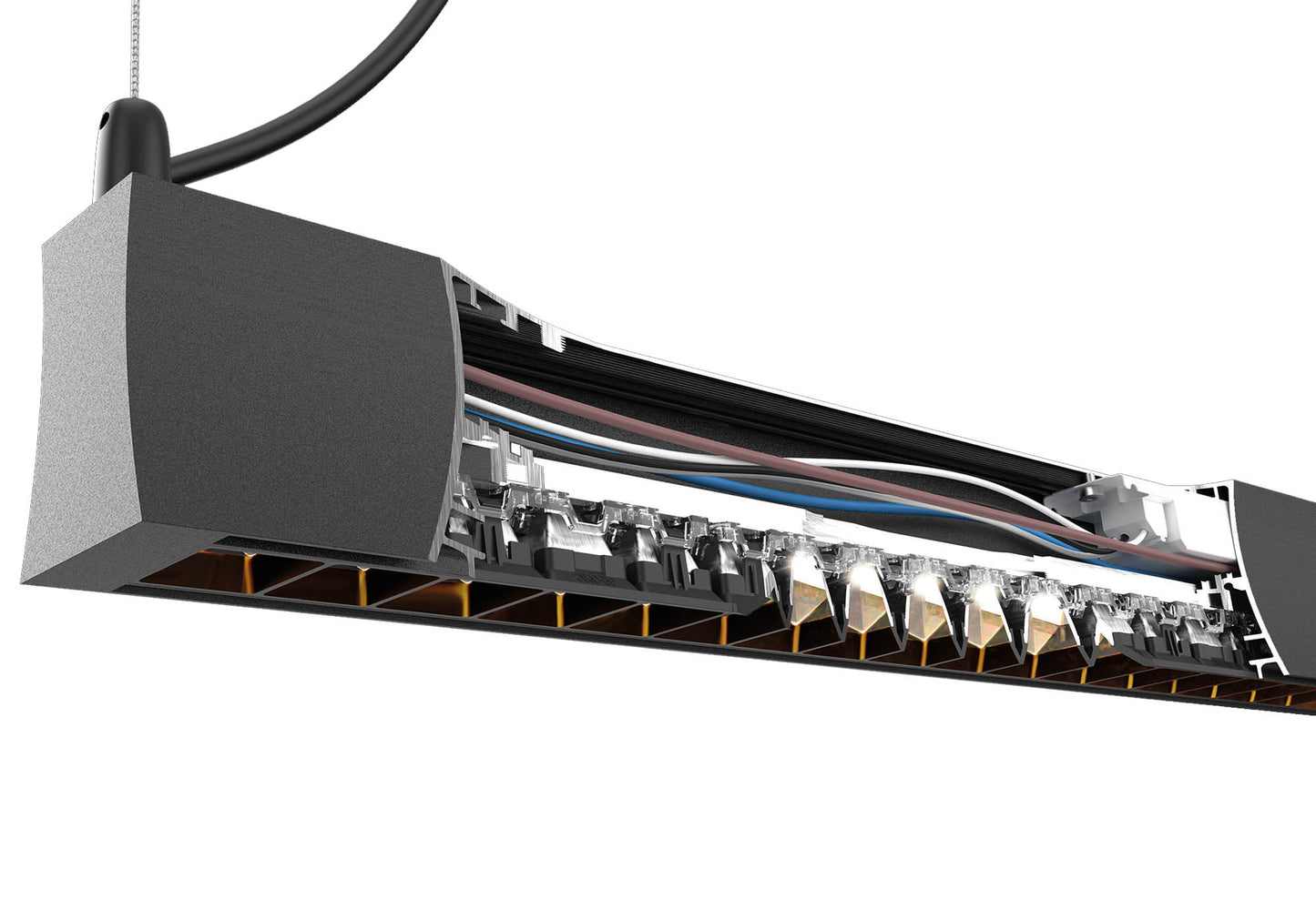 Hanok 1.2m Linkable 38W LED Module, 3000K, 2650lm, 45°, Black by Mantra