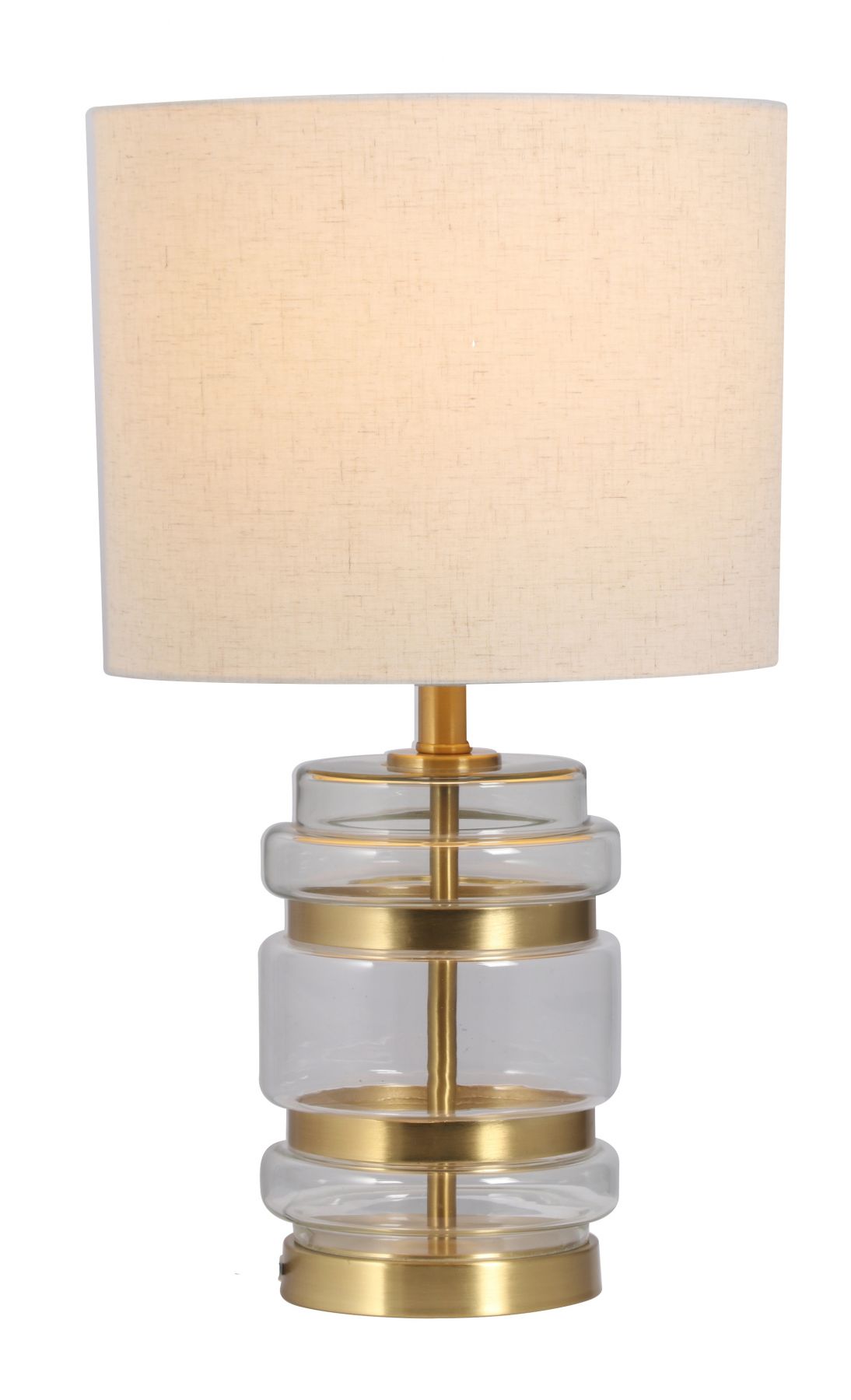 Hartley Satin Brass Table Lamp with Shade