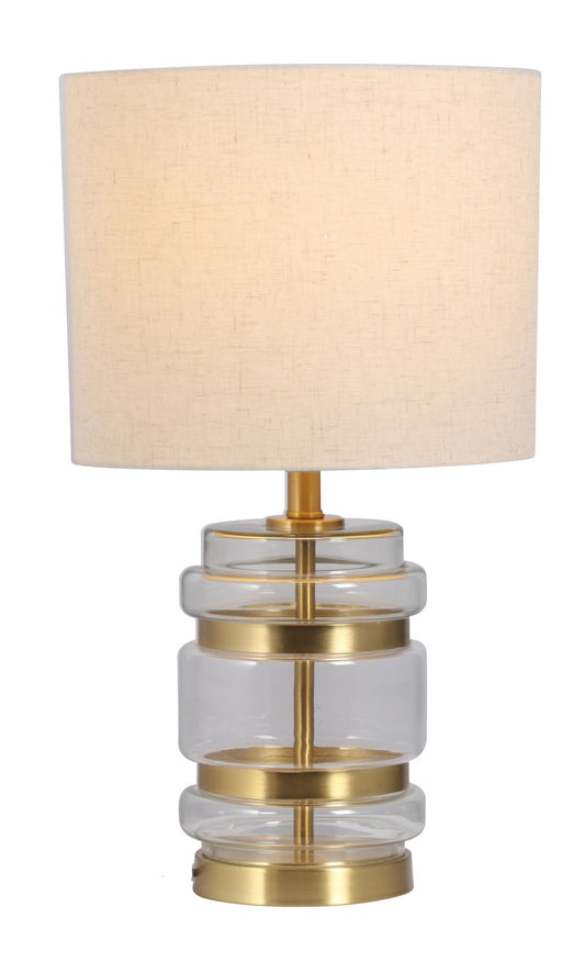 Hartley Satin Brass Table Lamp with Shade