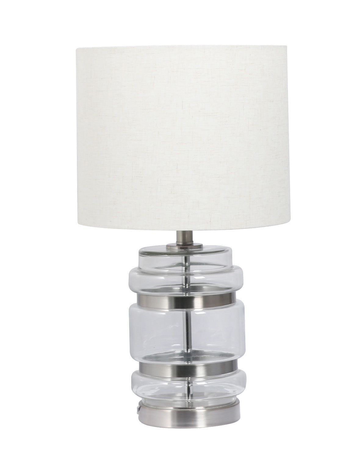 Hartley Satin Chrome Table Lamp with Shade