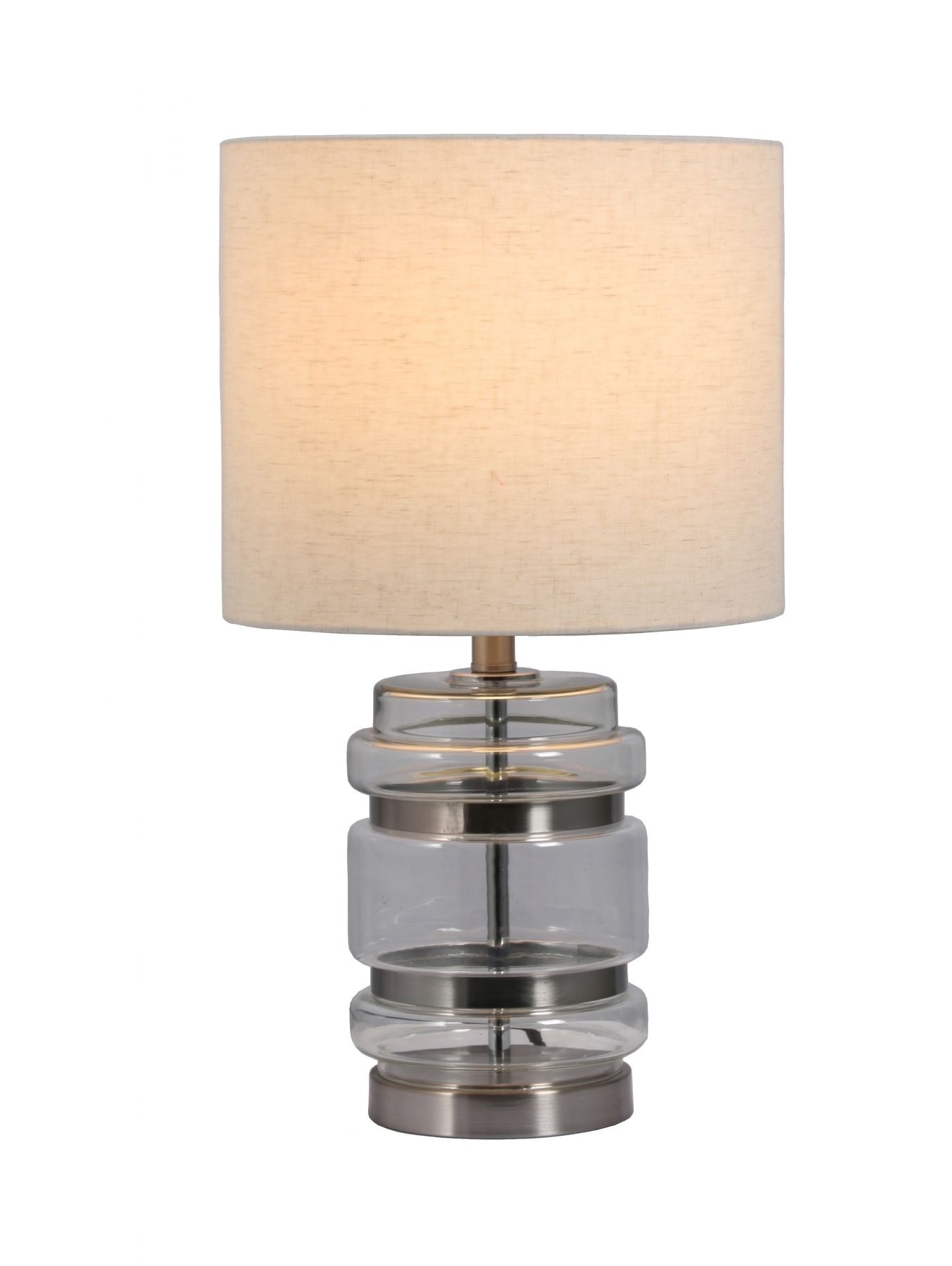 Hartley Satin Chrome Table Lamp with Shade