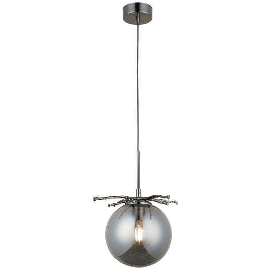 Harvey 1 Light Pendant Brushed Black Chrome