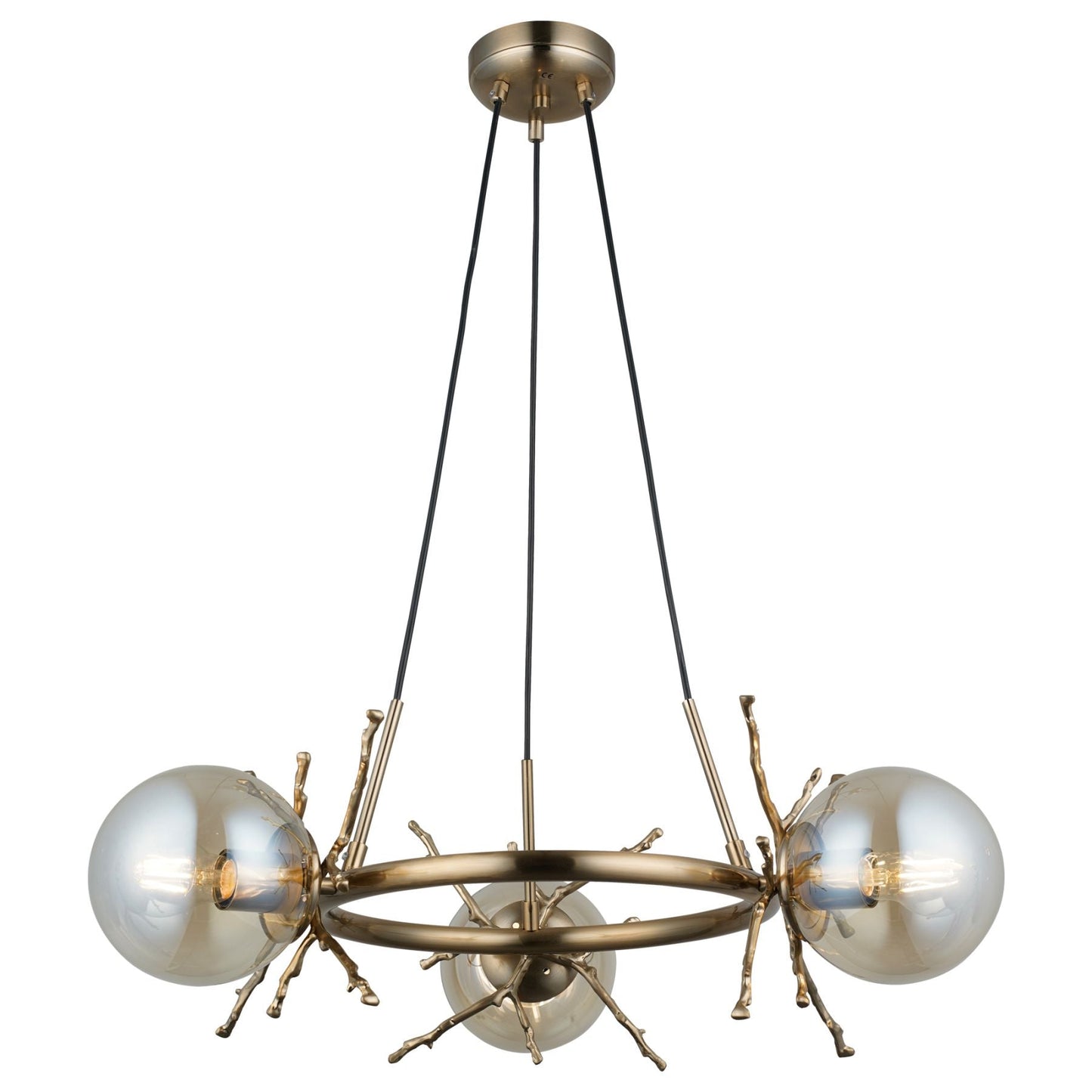 Harvey 3 Light Pendant Satin Brass