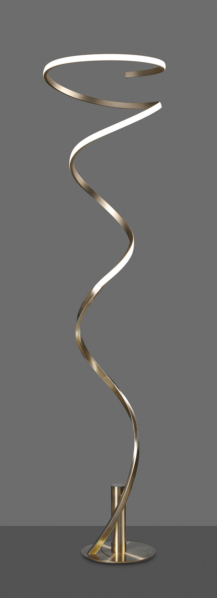 Helix Floor Lamp 180cm, 42W LED, 3000K, 3360lm, Antique Brass, 3yrs Warranty by Mantra